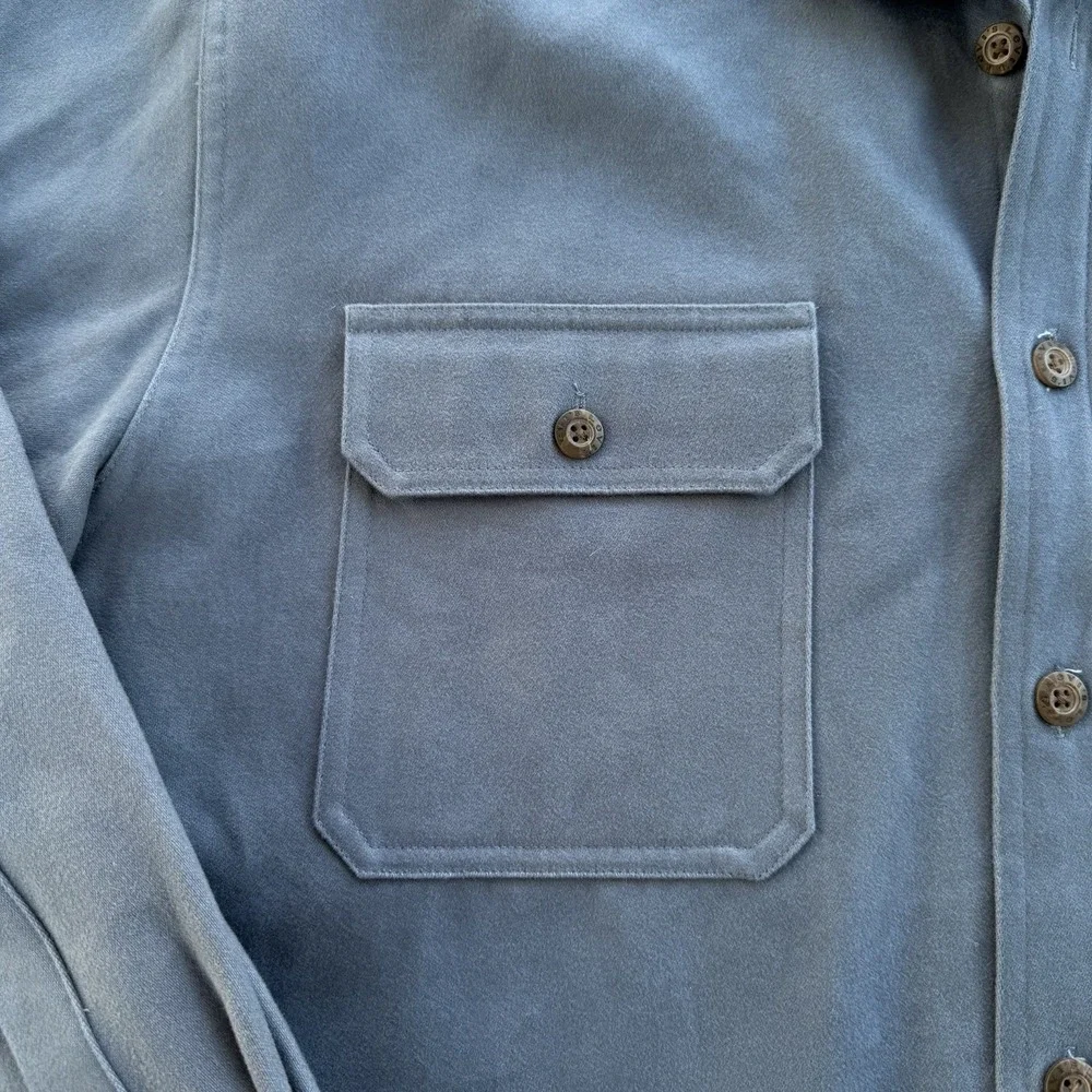 VTG Levis Shirt Jacket  Mens Large Blue Shacket  Lined Button Up Chamois Heavy - Picture 4 of 15